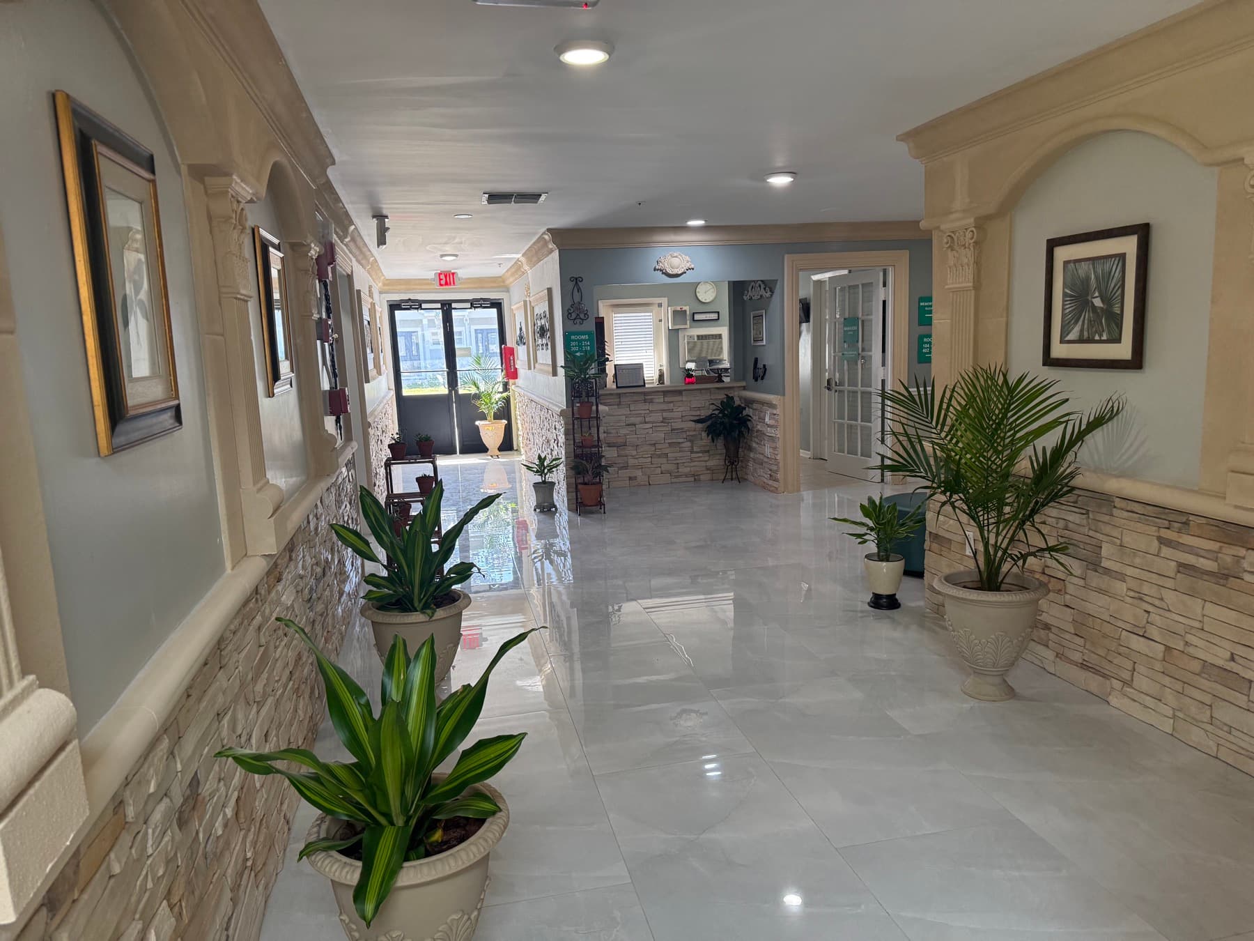 Entrance hall and front desk at VCare of Longwood